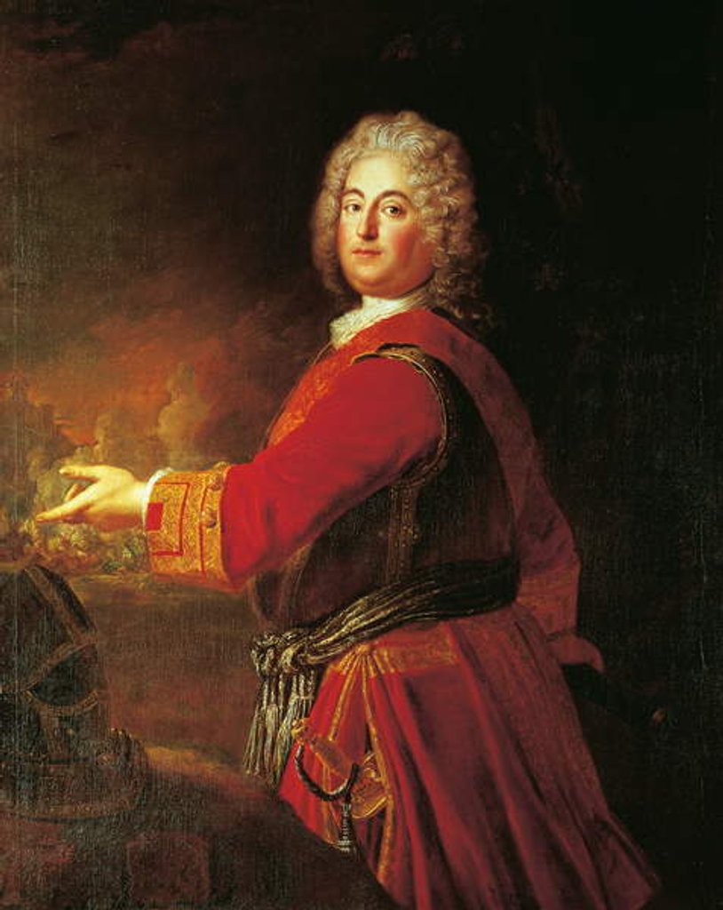 Detail of Portrait of Christian Ludwig of Brandenburg-Schwedt, 1710 by Antoine Pesne