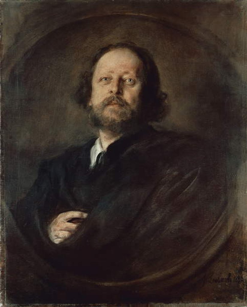 Detail of Portrait of German writer Paul Johann Ludwig von Heyse, by German School