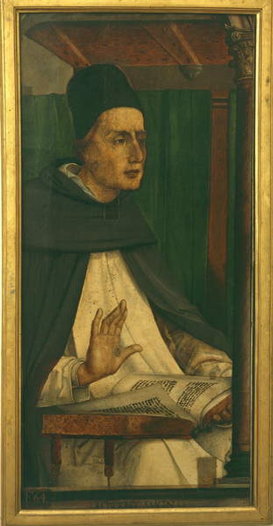 Detail of Albert the Great by P. Joos van Gent and Berruguete