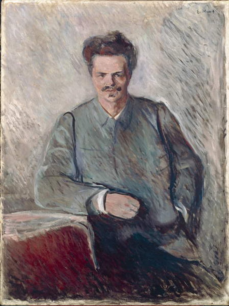 Detail of Portrait of Johan August Strindberg by Edvard Munch