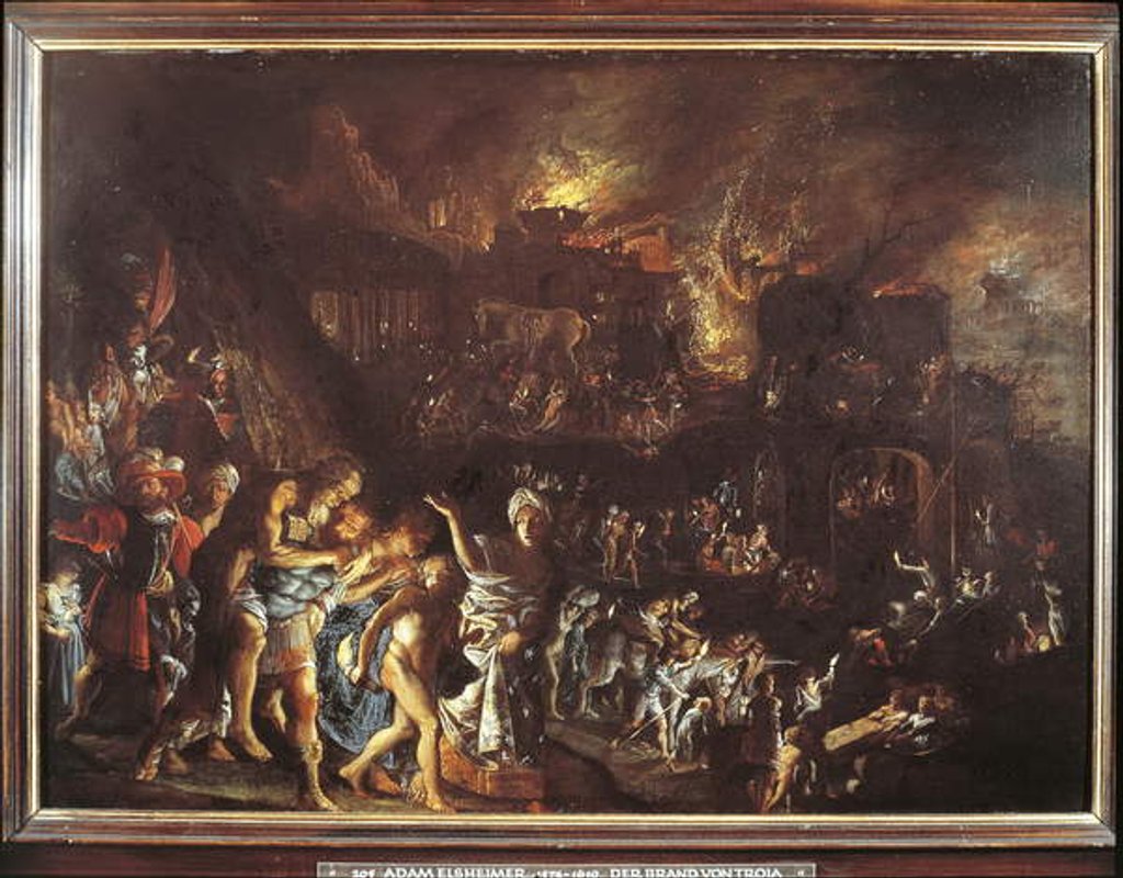 Detail of The Burning of Troy, c. 1604 by Adam Elsheimer