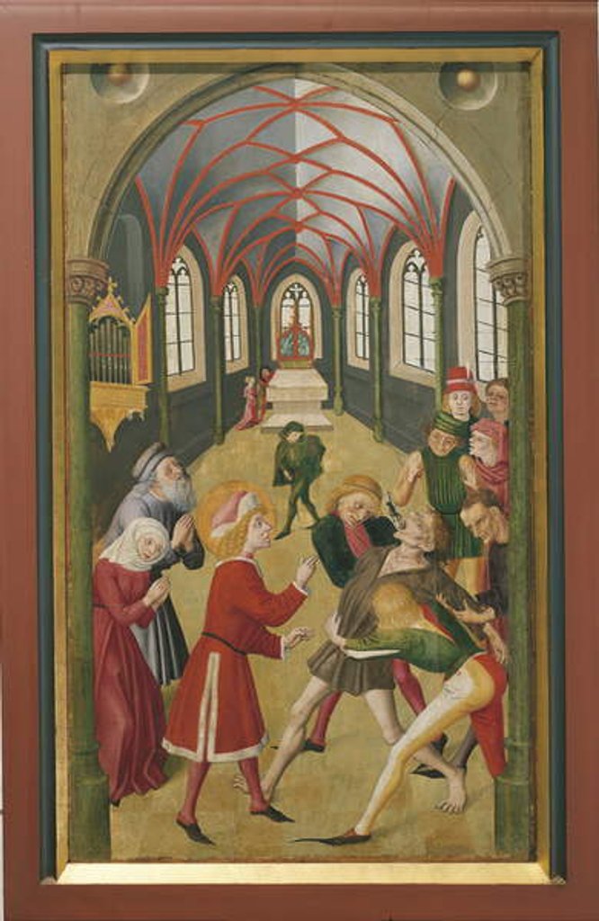 Detail of St. Martin exorcising a possessed person by French School