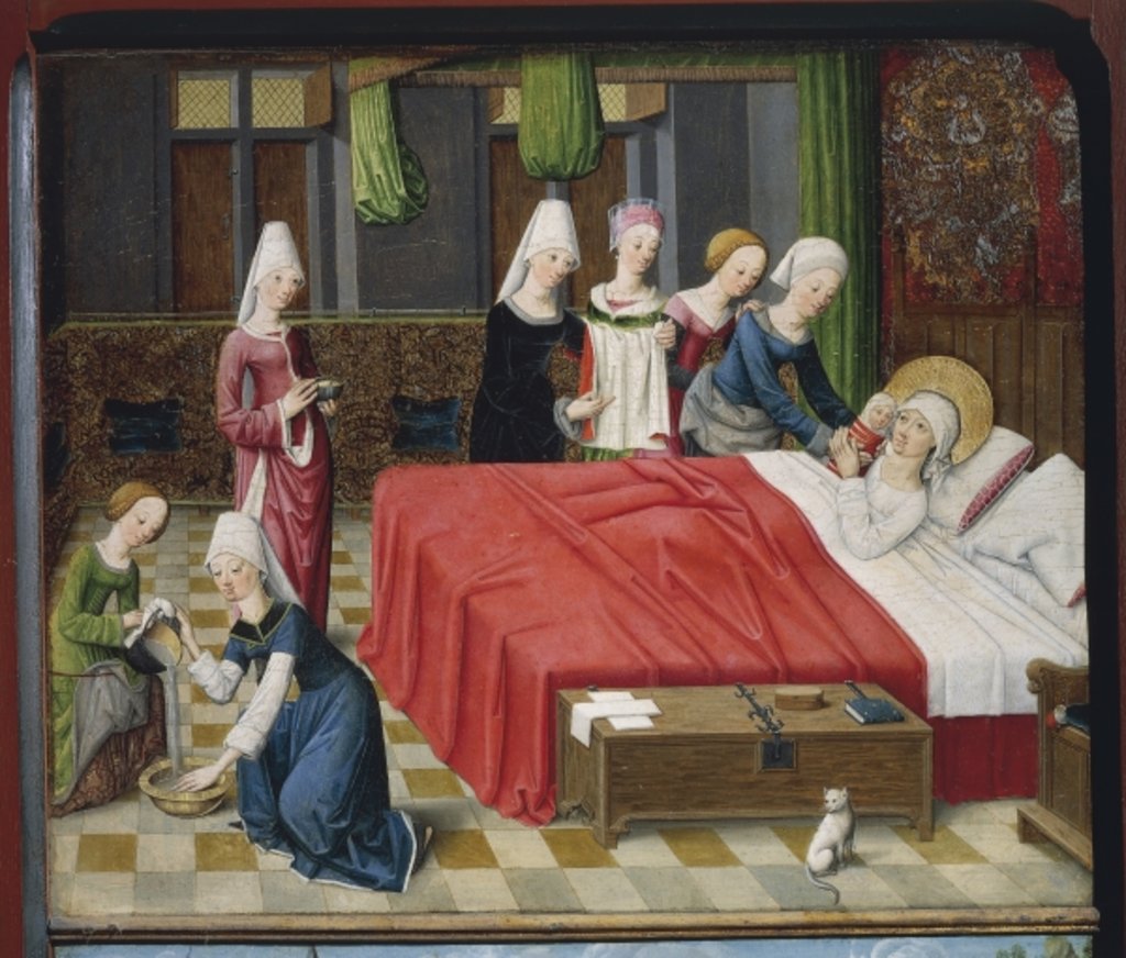 Detail of Birth of the Virgin, 1485 by Master of the Aachen Altar