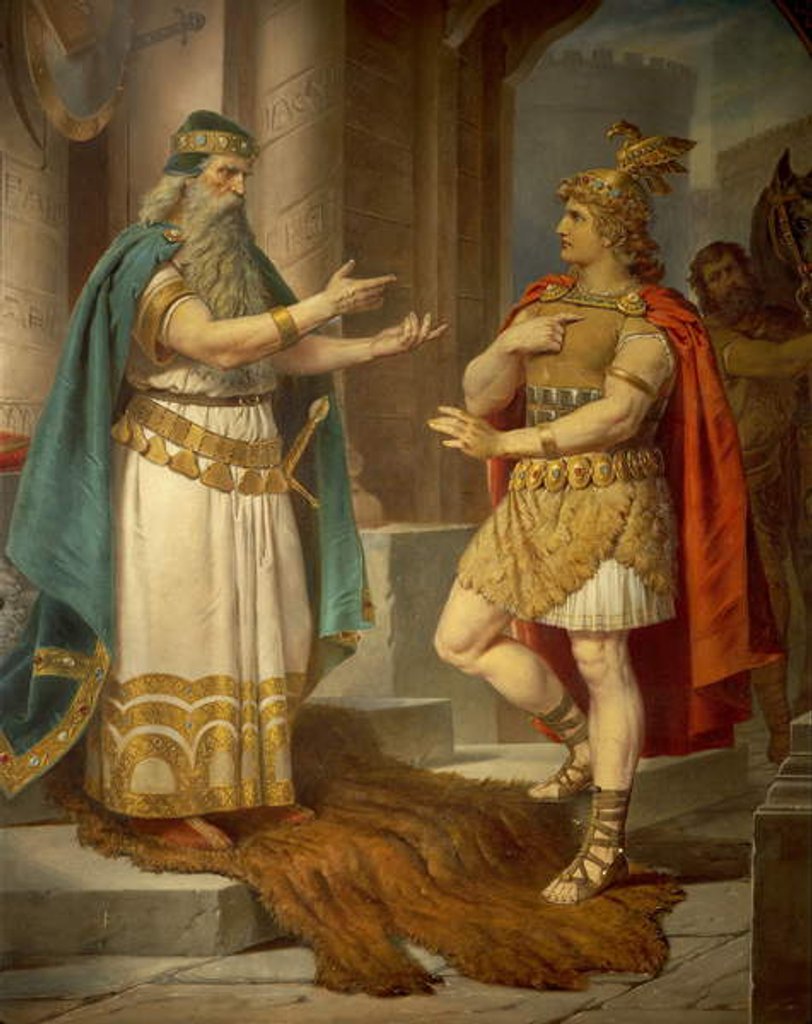 Detail of King Sigurd meets the wise hermit Grypin by Wilhelm Hauschild