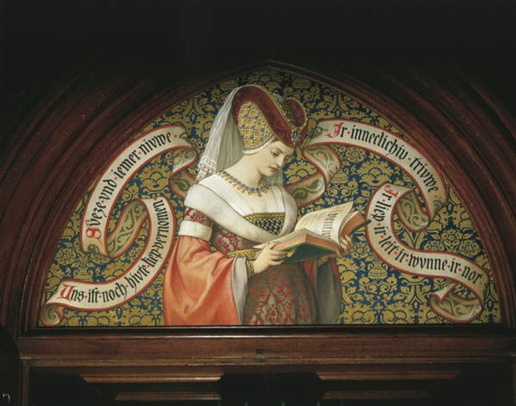 Detail of Lady reading 'Tristan and Isolde' by German School