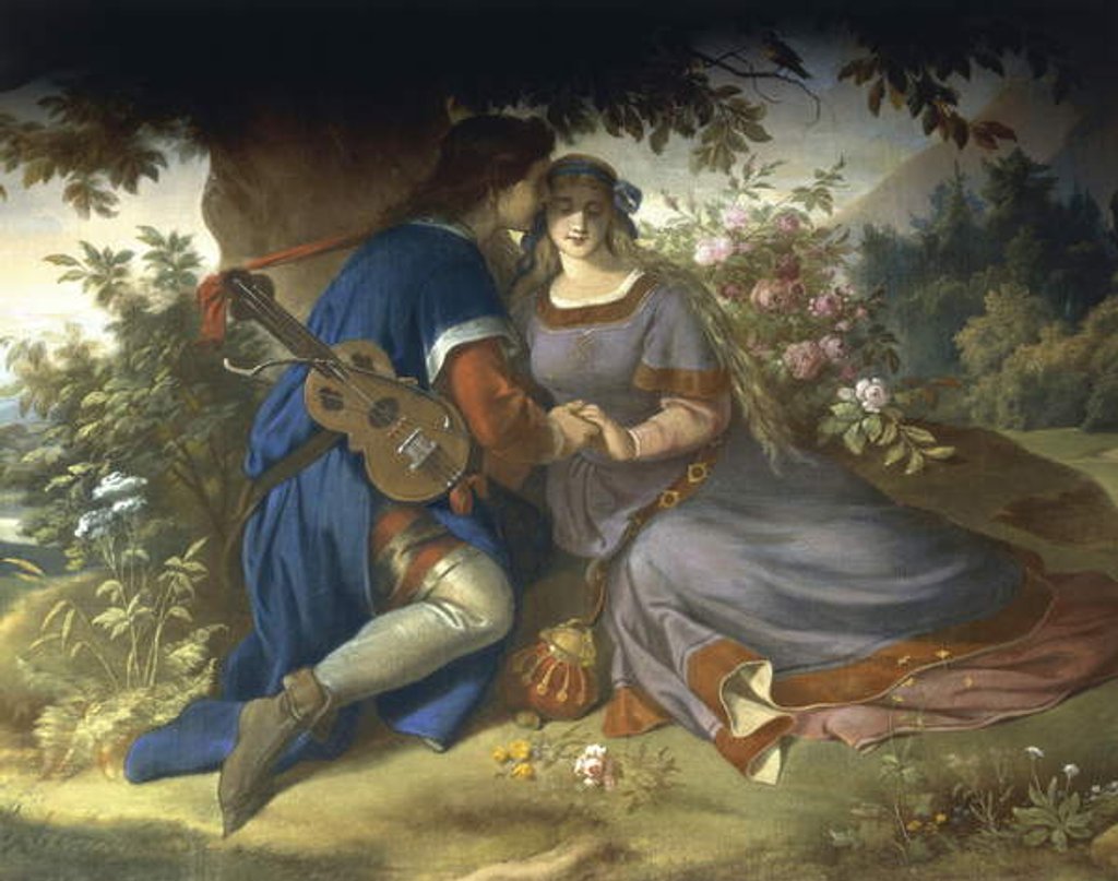 Detail of Under the Linden Tree, on the Heath... by German School