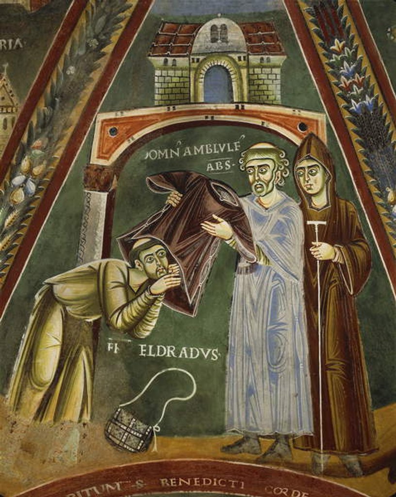 Detail of Saint Heldrad returns from Santiago de Compostela, in the Chapel of Sts. Heldrad and Nicholas by Italian School