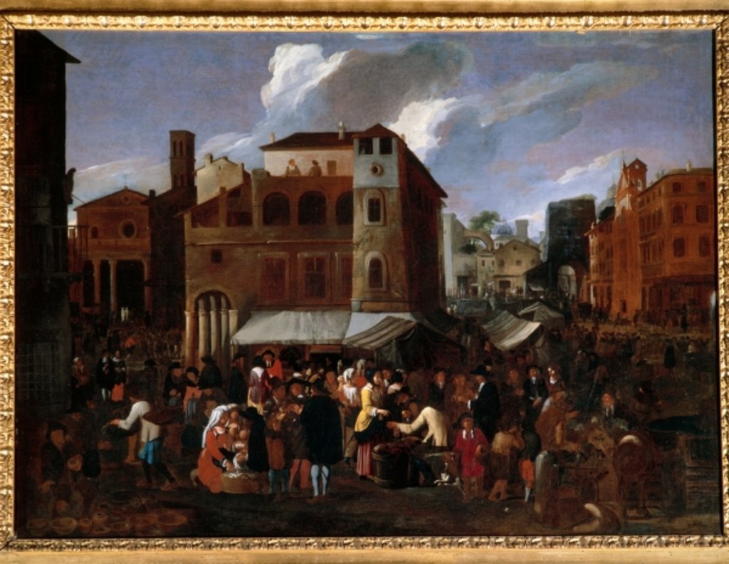 Detail of Market scene by Willem Reuter