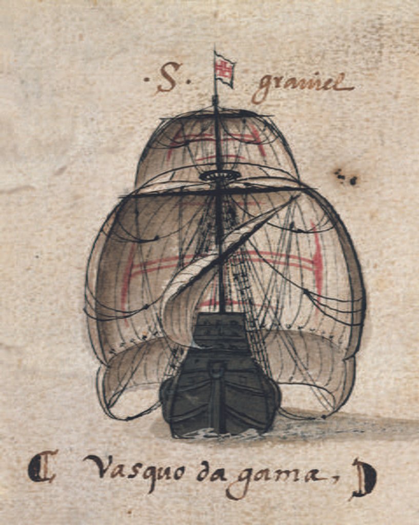 Detail of Vasco da Gama's Caravel by Portuguese School