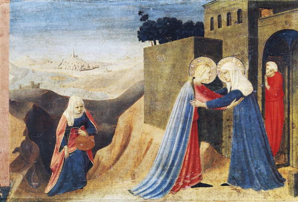 Detail of Mary's visit to Elizabeth, c. 1430 by Fra Angelico