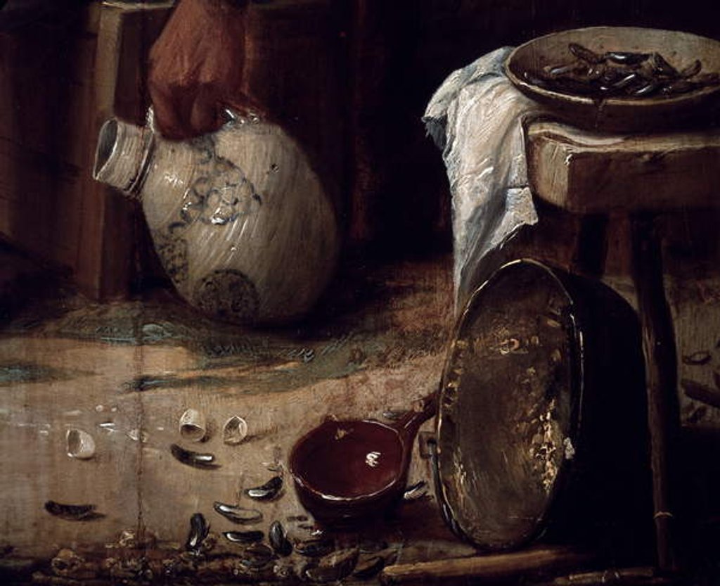 Detail of Spring or Lunch of mussels, Detail. by Joos van Craesbeeck