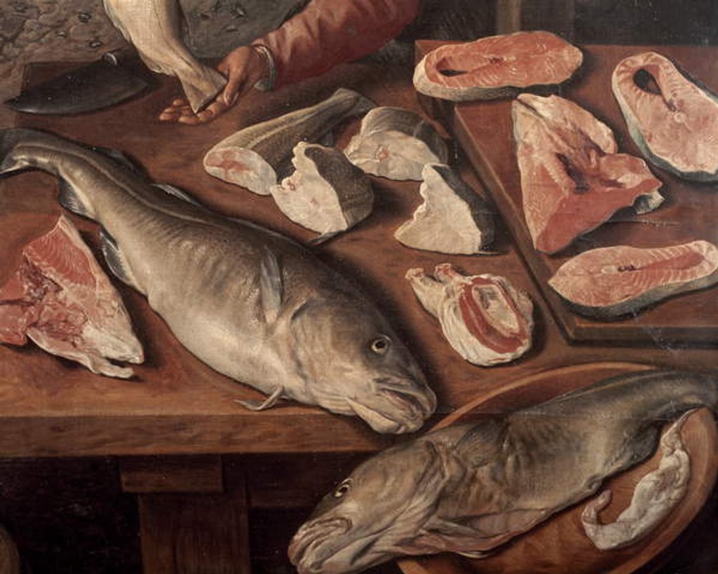 Detail of Fish market, 1569, Detail by Joachim Beuckelaer or Bueckelaer