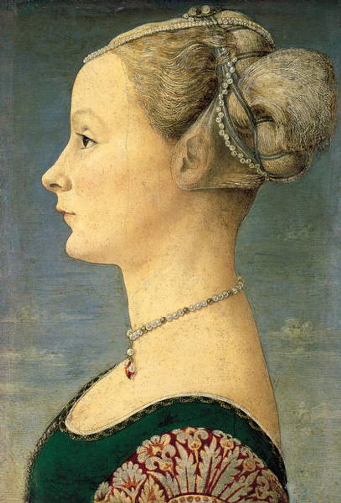 Detail of Portrait of Young Woman, 1470-1472 by Antonio Pollaiuolo