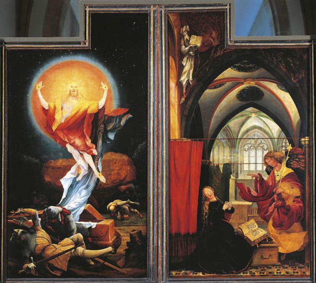 Detail of The Annunciation and Resurrection of Christ by Matthias (c.1480-1528) Grunewald