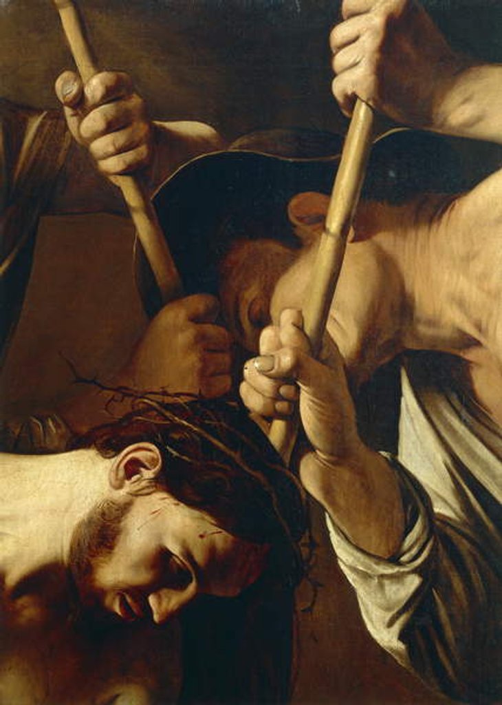 Detail of Face of Christ, The Crowning with Thorns, c.1603 by Michelangelo Merisi da Caravaggio