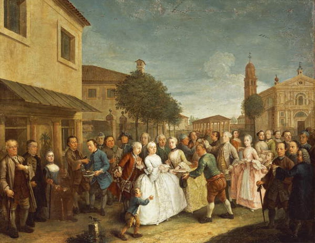 Detail of A Party at Villa Widmann, c.1750 by Andrea Pasto
