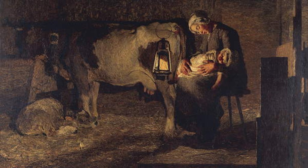 Detail of Two mothers, 1889 by Giovanni Segantini