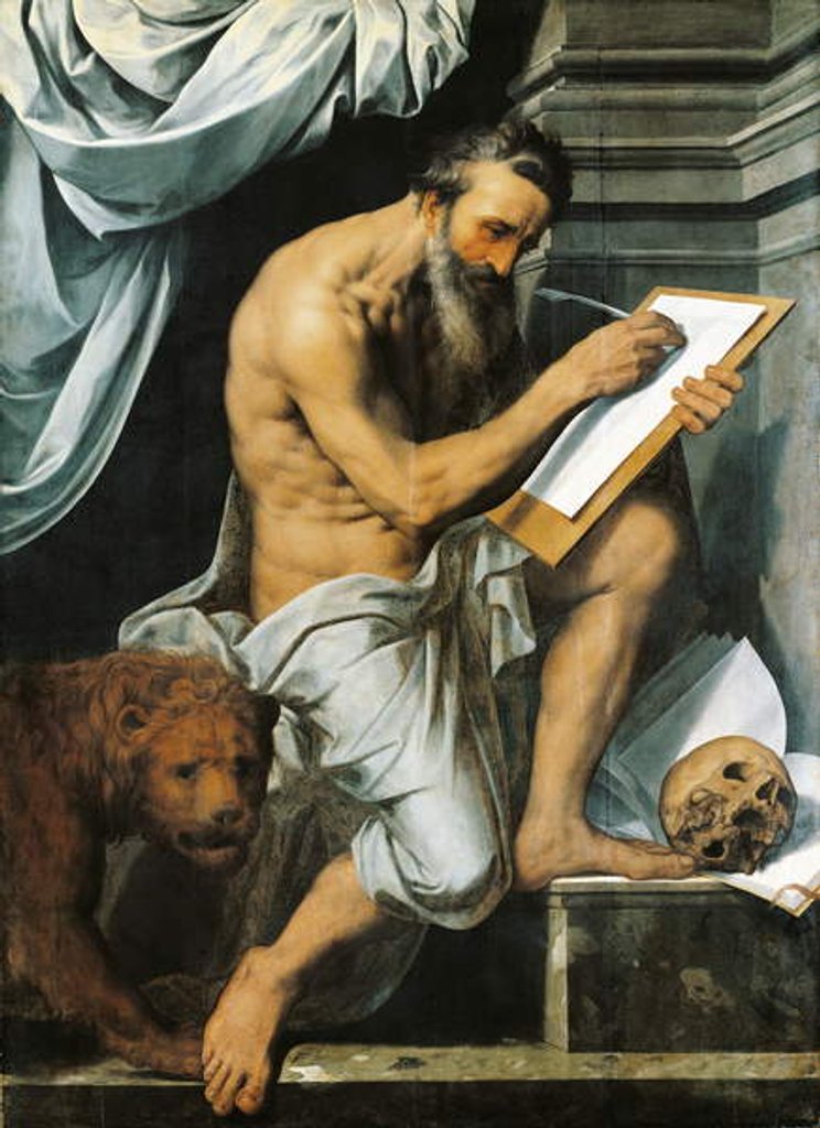 Detail of St. Jerome by Willem Key