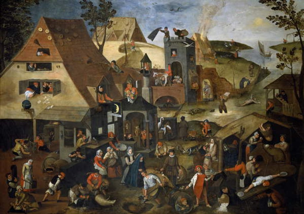 Detail of Netherlandish Proverbs, c.1559 by Pieter the Younger Brueghel
