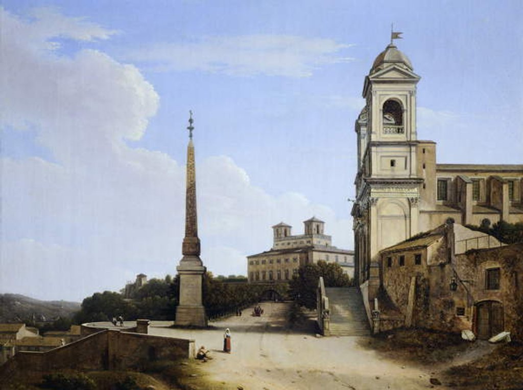 Detail of Trinita' dei Monti and the French Academy, Rome by Giambattista Bassi