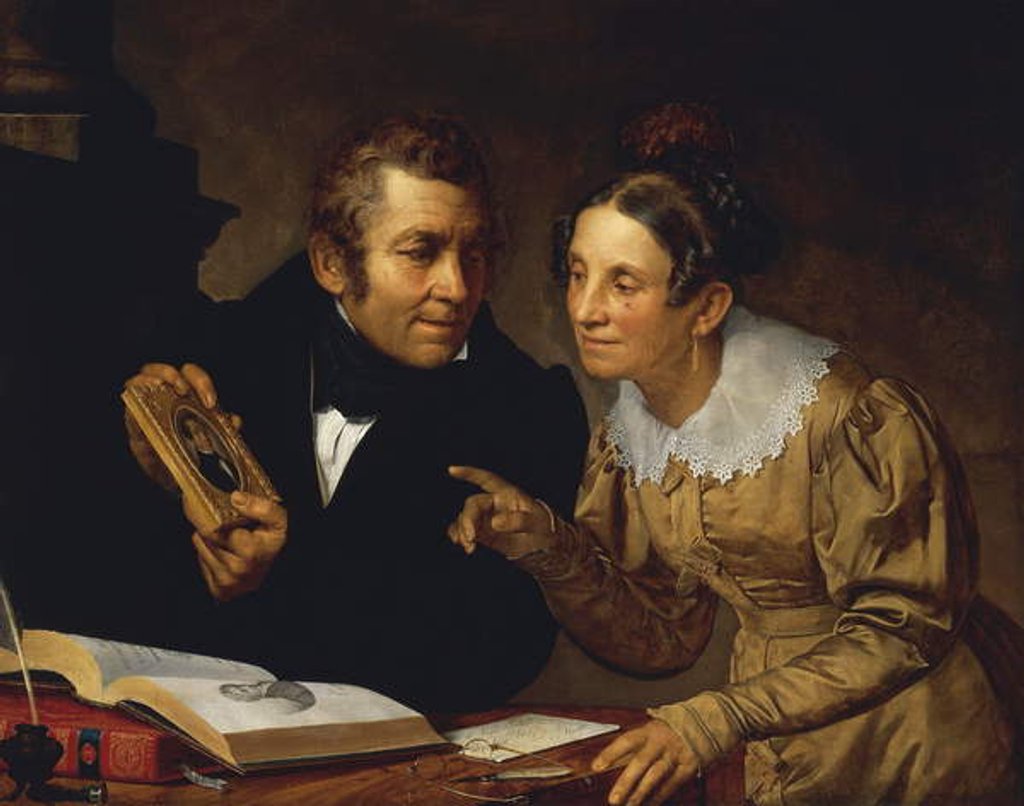 Detail of Portrait of Parents, 1832 by Pietro Fabris