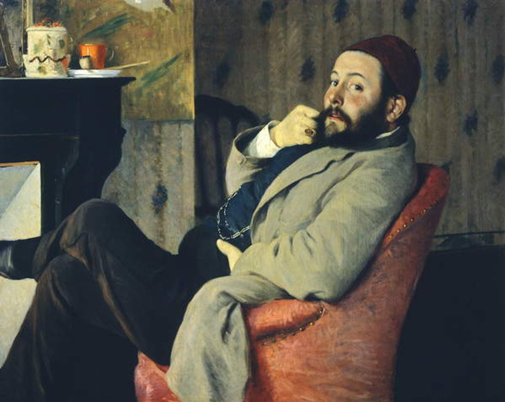 Detail of Diego Martelli by fireplace, 1879 by Federigo Zandomeneghi