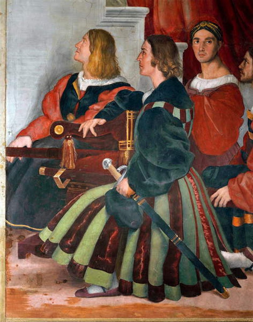 Detail of Papal bearers, detail of The Mass at Bolsena, Room of Heliodorus, 1511-14 by Raphael (1483-1520)