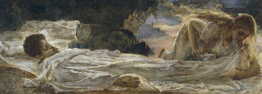 Detail of Christ and Mary Magdalene, 1904 by Eugenio Prati