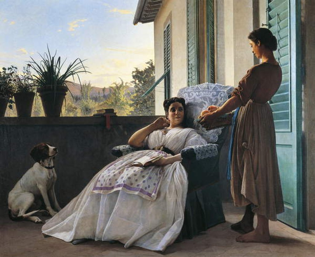 Detail of First Fruits by Odoardo Borrani