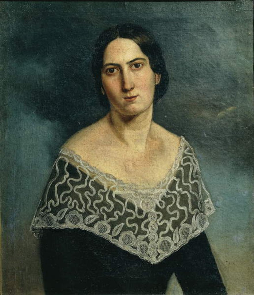 Detail of Portrait of Mrs. Bonini Gardi by Adriano Baldini