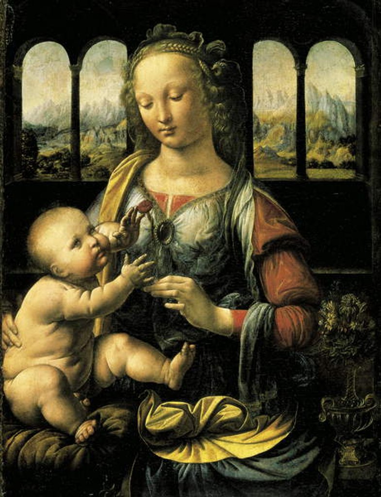 Detail of Madonna with the Carnation c.1478 by Leonardo da Vinci