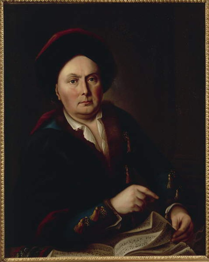 Detail of Portrait of Ludwig van Beethoven, Kapellmeister, grandfather of composer Ludwig Beethoven by Leopold Radoux