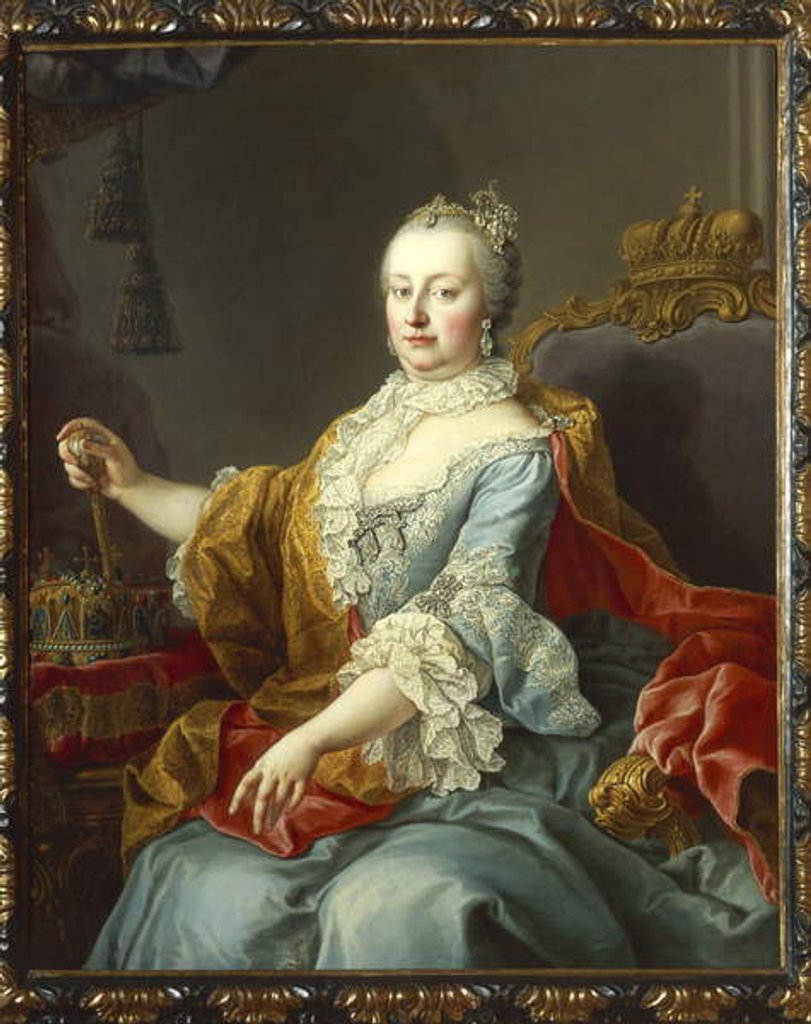 Detail of Portrait of Maria Theresa Hapsburg, Archduchess of Austria, 1750 by Martin van Mytens or Meytens