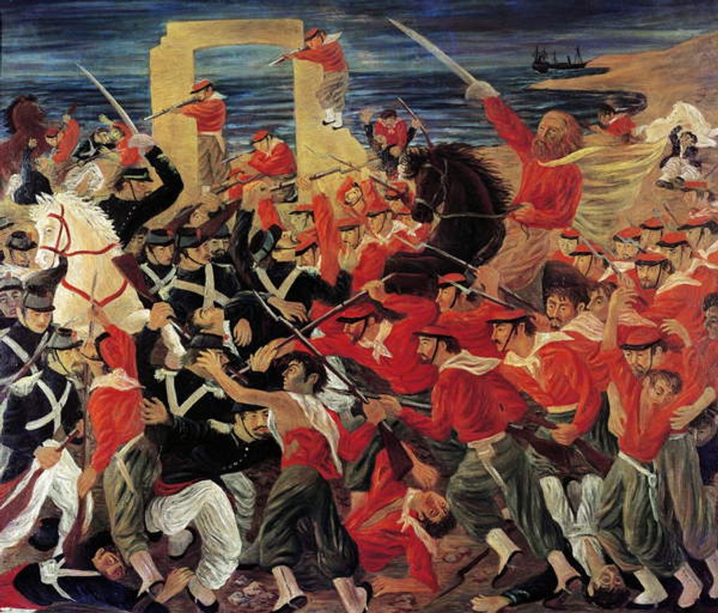 Detail of Battle of Milazzo fought between 17 and 24 July 1860 by Arnaldo Badodi