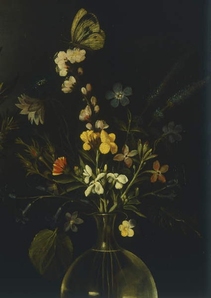 Detail of Still life with flowers and fruit, by Master of the Hartford Still Life, c.1600-10 by Michelangelo Merisi da Caravaggio