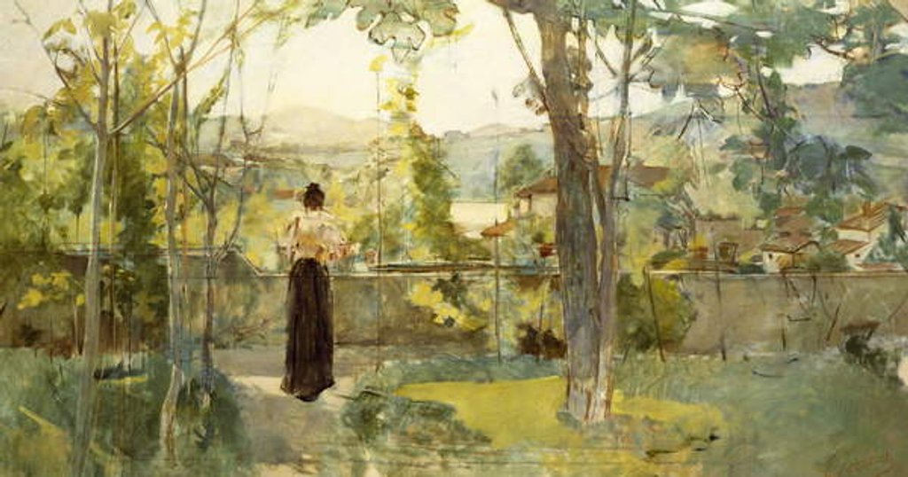 Detail of From my garden, c.1888 by Egisto Ferroni