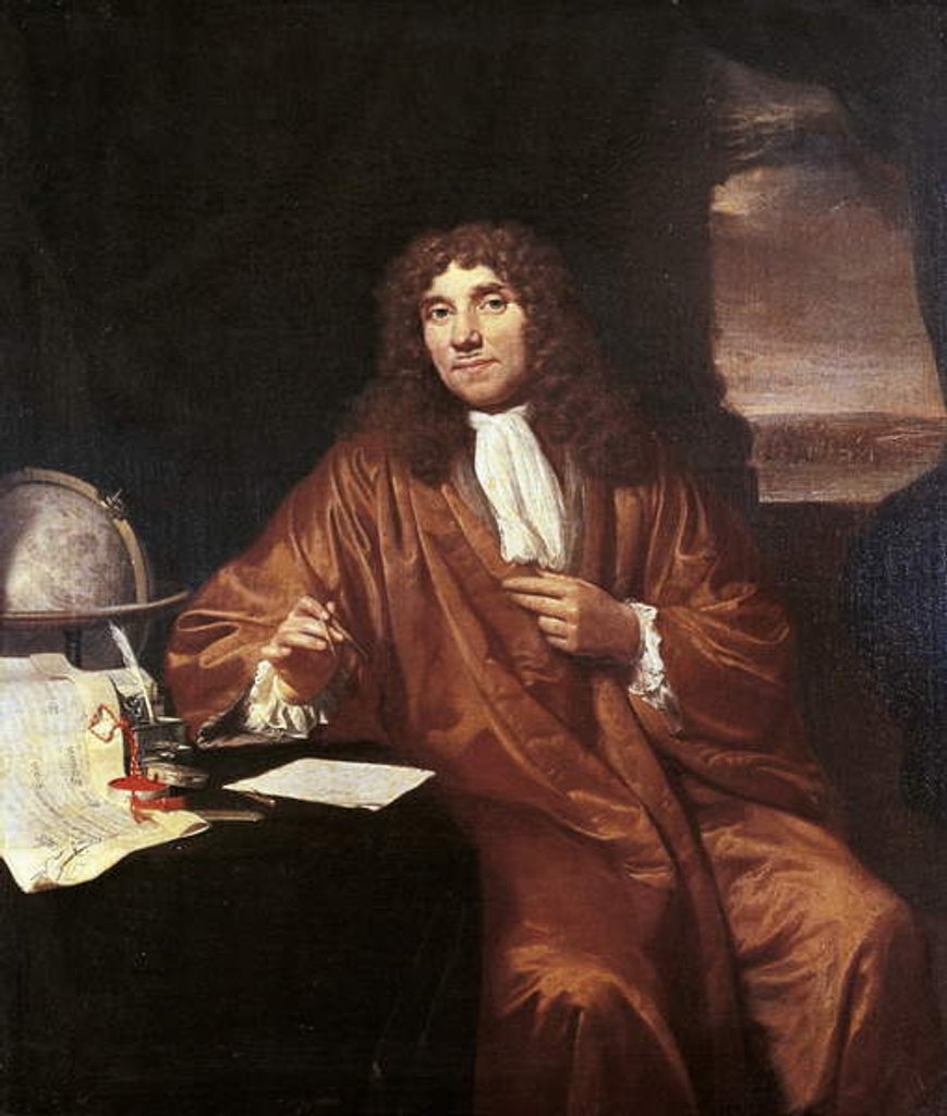Detail of Antonie van Leeuwenhoek, c.1680 by Jan Verkolje