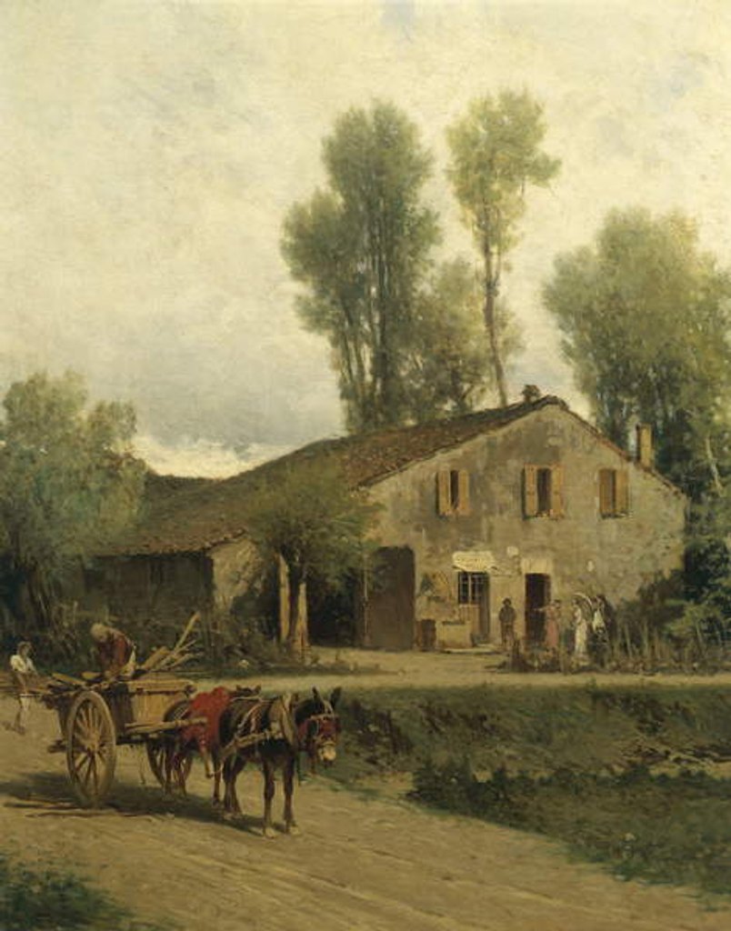 Detail of The House where Giuseppe Verdi was born by Achille Formis Befani