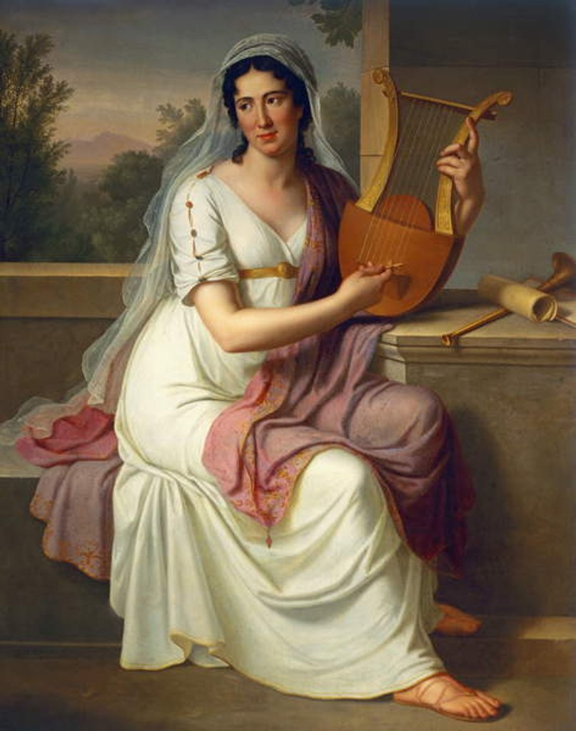 Detail of Isabella Colbran, 1817 by Johann Heinrich Schmidt