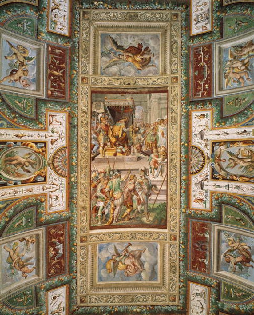 Detail of Pier Maria III named General of Italian troops in service of King of France Francis I and conferring of St Michael's collar in 1542 by Italian School