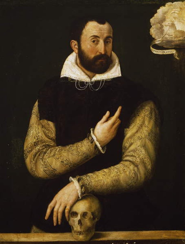 Detail of Portrait of Girolamo Rossi by Luca Longhi