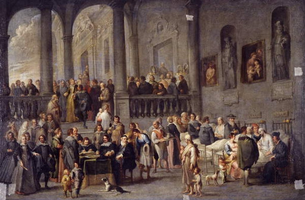 Detail of To visit the sick by Cornelis de Wael