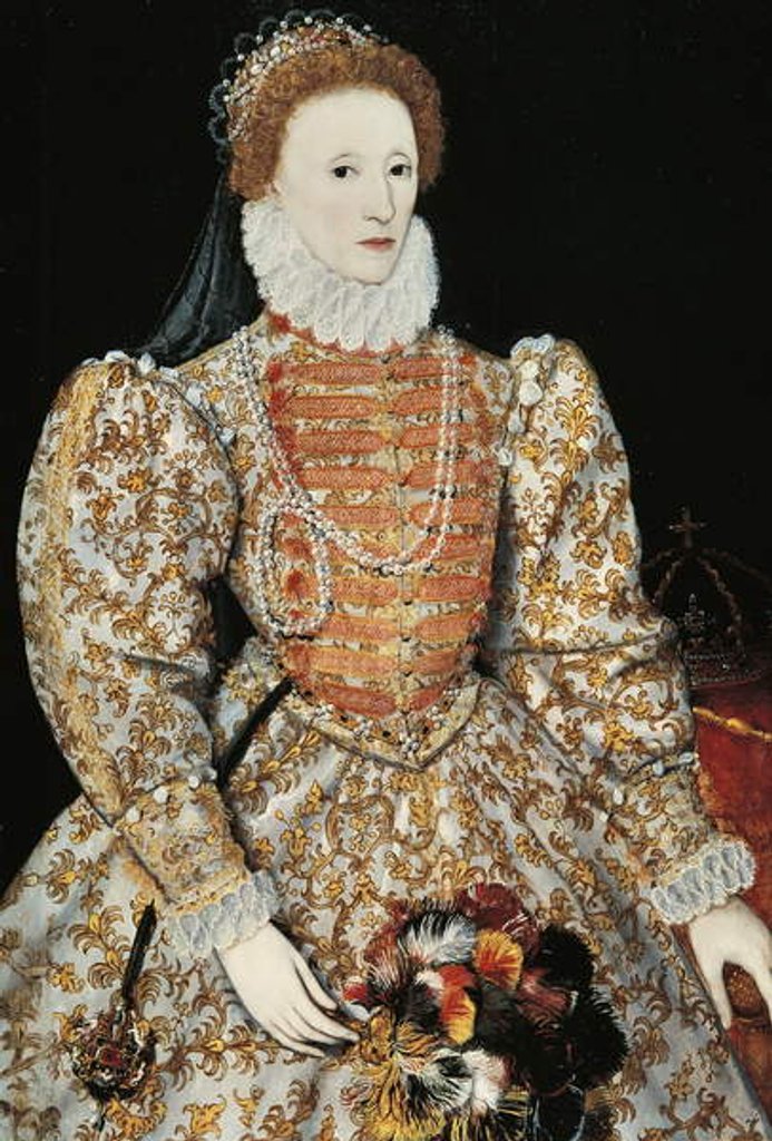 Detail of Queen Elizabeth I, c.1575 by School Netherlandish