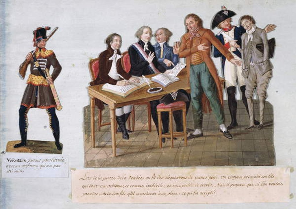 Detail of Volunteers heading off to sign up to the army for the war in the Vendee by Pierre Antoine Lesueur