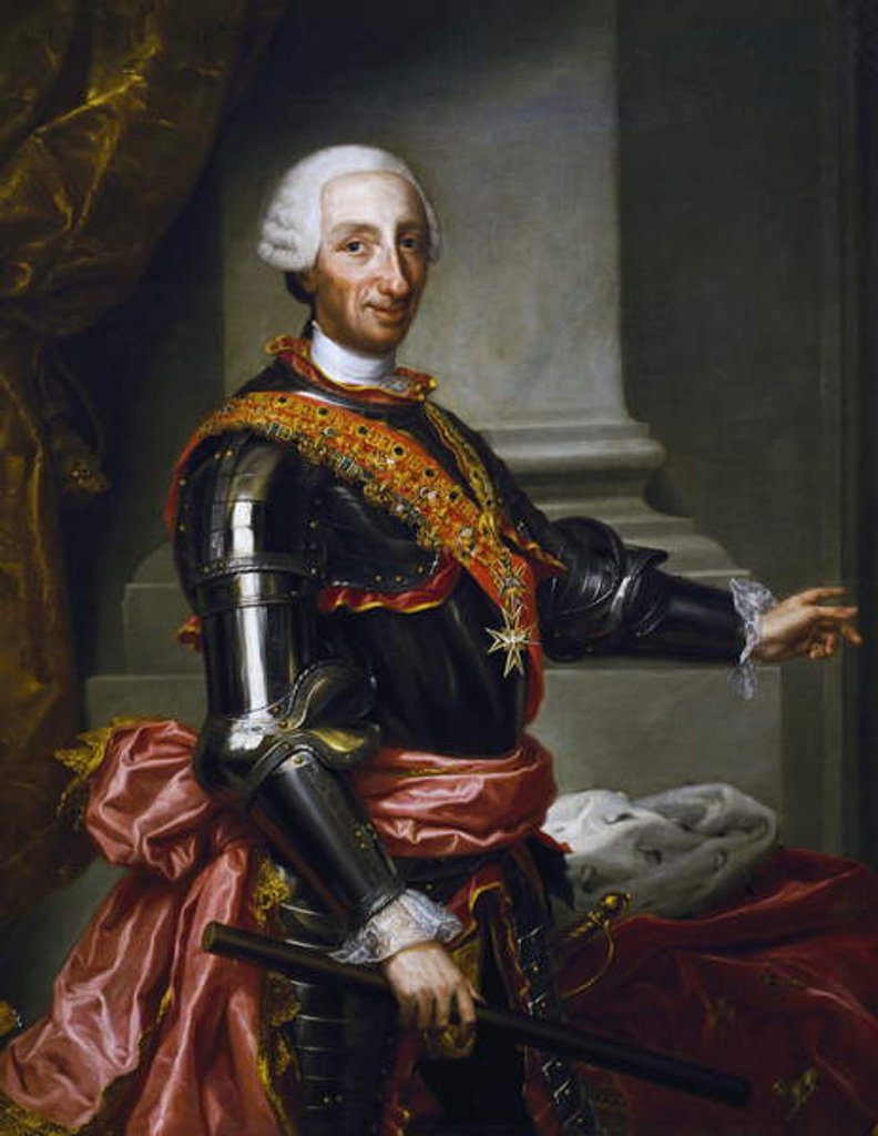 Detail of Portrait of Charles III of Bourbon kign of spain by Andres de la Calleja