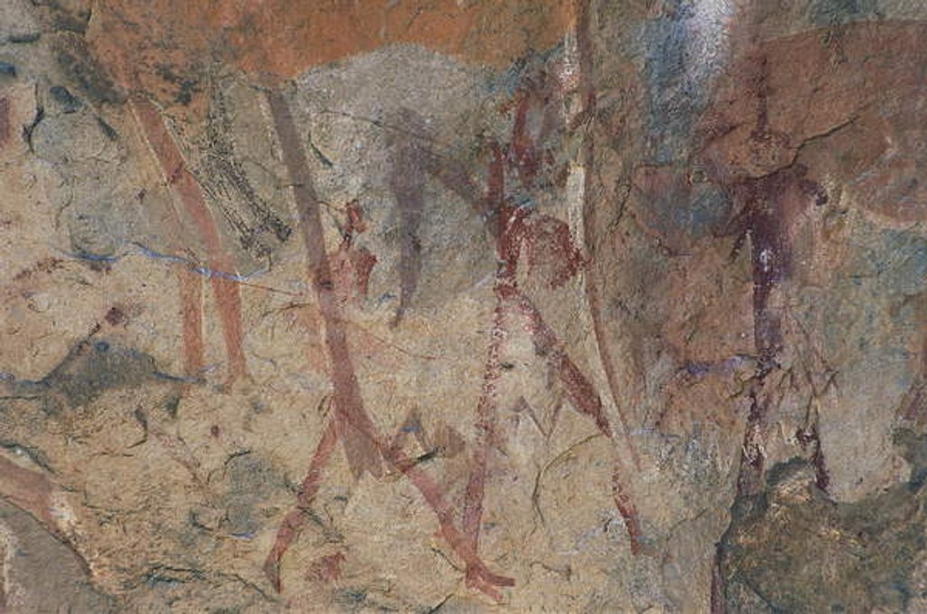 Detail of Human Figures by Prehistoric Prehistoric
