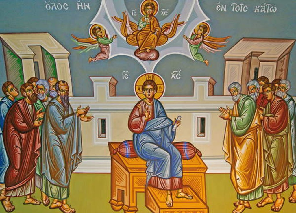 Detail of Seated Christ, Kykkos Monastery Mural, Cyprus by Cypriot Cypriot
