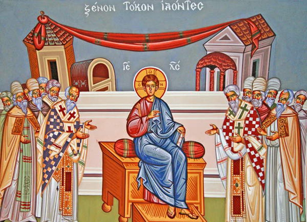 Detail of Depiction of Christ in the Temple, Luke 2.22-40, Cyprus by Cypriot Cypriot