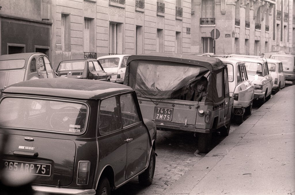 Detail of Actor Renaud on set on a movie, 1975 by Didier Gaillard