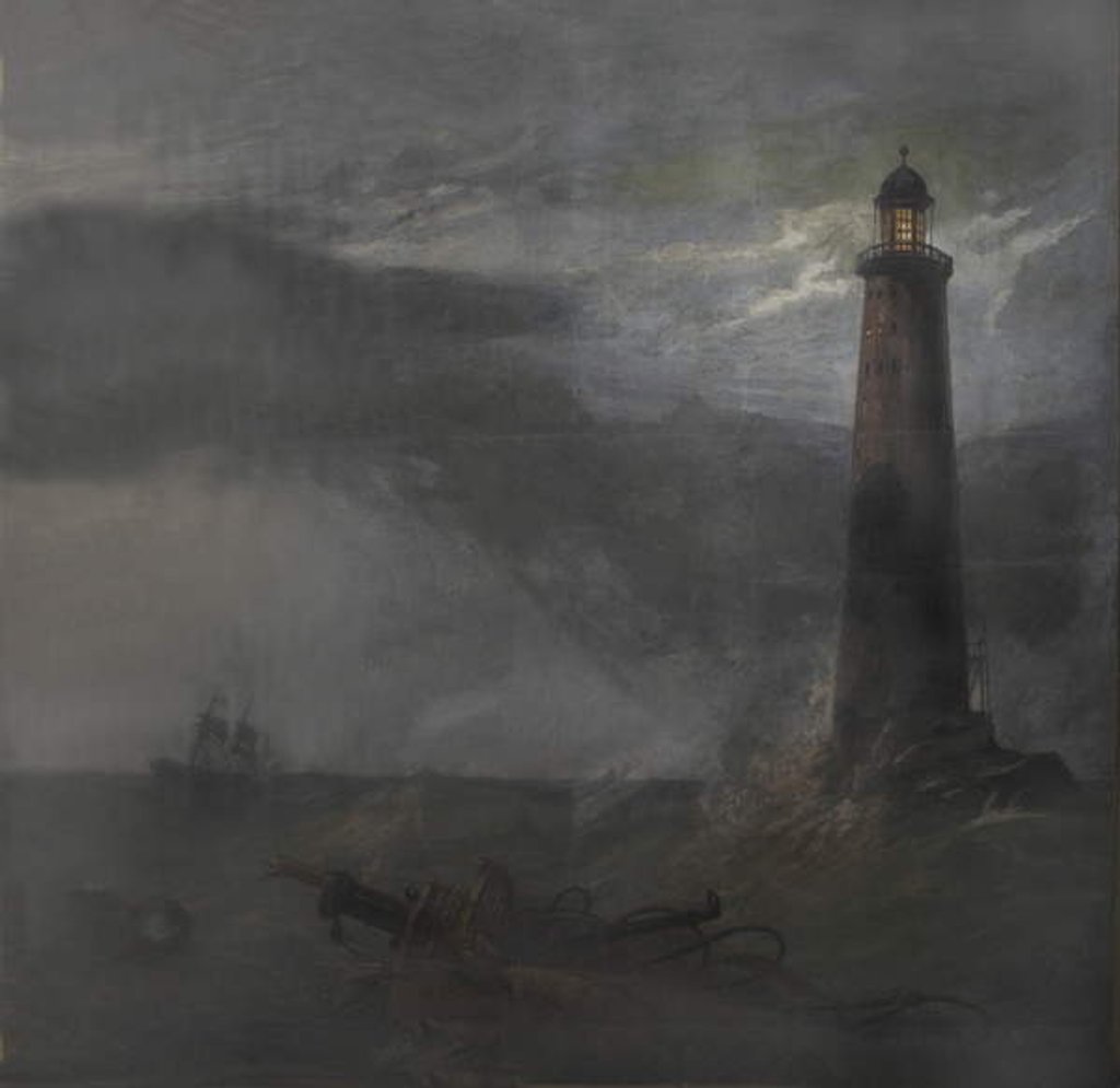 Detail of Act drop for 'The Lighthouse', 1855 by William Clarkson Stanfield